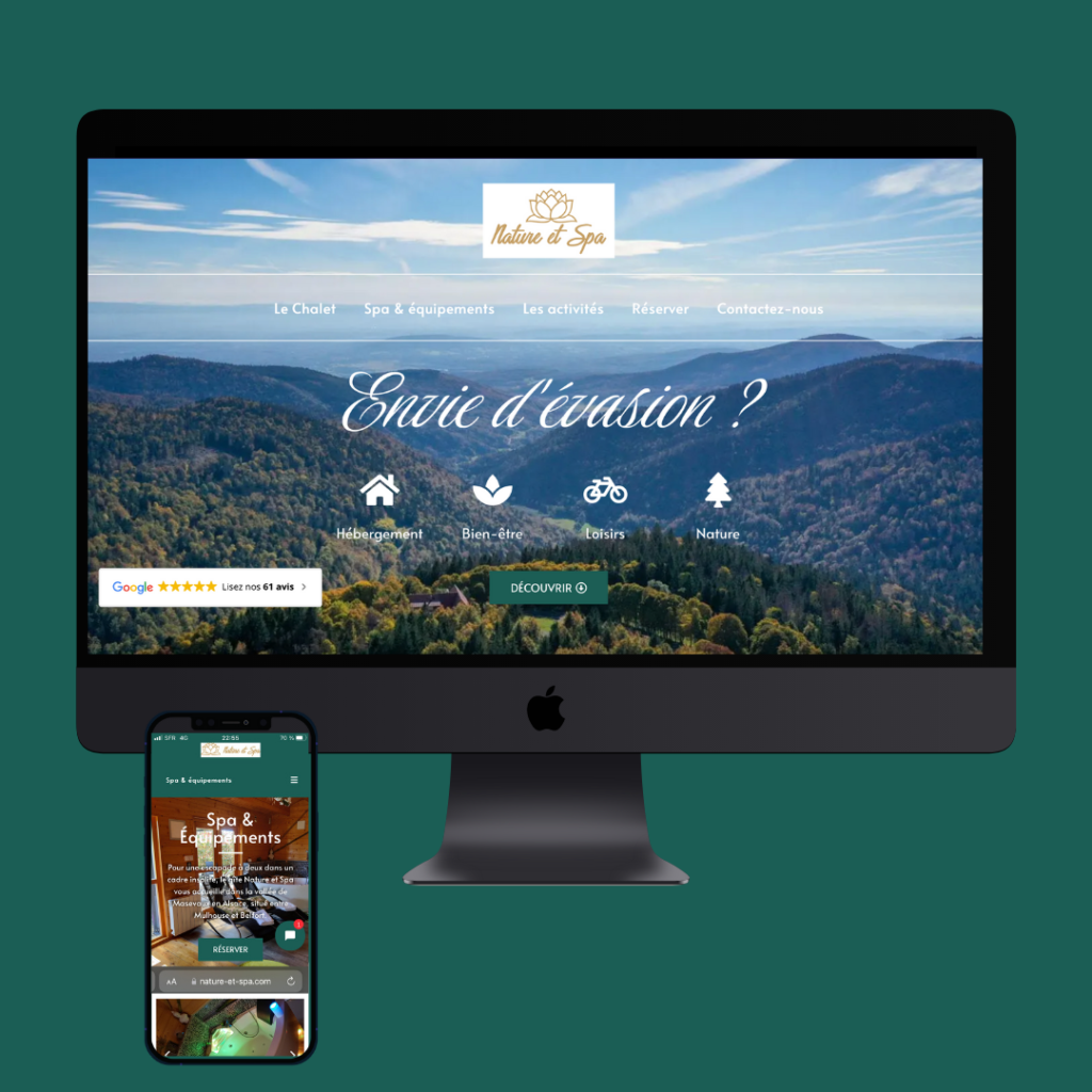 Site internet de Nature et Spa location de gîtes Vallée de Masevaux